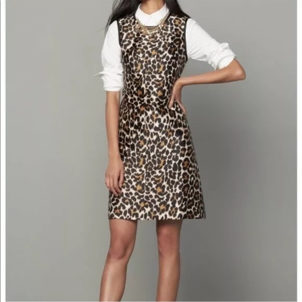 J.Crew Leopard A-Line Shift Dress NWT Size 0 - Picture 6 of 13
